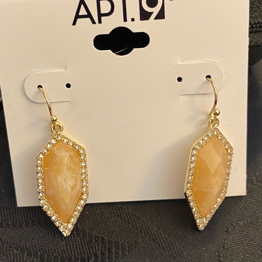 Apt. 9 Gold and Cream Geometric Earrings